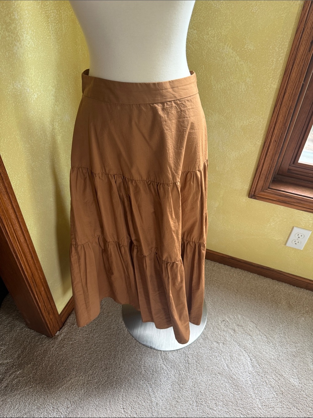 Madewell Midi Skirt in Caramel Brown